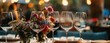 glasses on the table on the background of pink flower Champagne flutes filled with sparkling wine on a festively decorated table with roses and soft candlelight creating a celebratory atmosphere.
