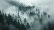 Mystic Fog Enveloping a Magical Glade Soft Grey Whorls Against a Dark Enchanted Forest
