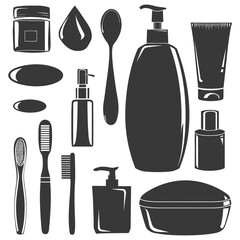 Silhouette toiletries equipment black color only