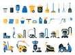 Icon set for cleaning service tools. Equipment for cleaning homes and offices.