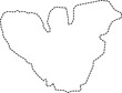 dash line drawing of moorea island map.