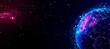 © DesignHubpro - Abstract background with digital technology and the global network concept, planet earth in the form of glowing particles and connecting lines and dots. futuristic, technology, connection, earth