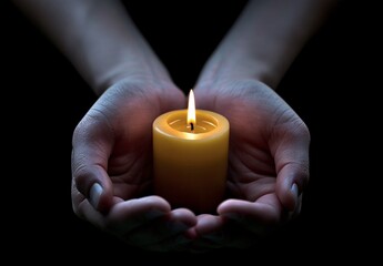 a person holding a candle