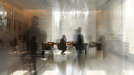 Wall Mural - conference room, workplace with blurred background