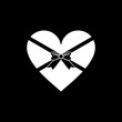Heart Shape, Love Icon Symbol with Ribbon Silhouette, Simple and Flat Style, can use for Logo Gram, Art Illustration, Decoration, Ornate, Apps, Pictogram, Valentine's Day, or Graphic Design Element