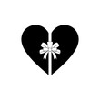 Heart Shape, Love Icon Symbol with Ribbon Silhouette, Simple and Flat Style, can use for Logo Gram, Art Illustration, Decoration, Ornate, Apps, Pictogram, Valentine's Day, or Graphic Design Element