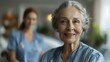 Elderly woman and nurse share a heartfelt smile, reflecting compassion in a healthcare setting. Concept Healthcare, Compassion, Elderly Care, Nursing, Emotional Connection