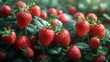 Lush Strawberry Bush Bursting with Ripe Delectable Berries Generative AI