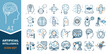 Hand-drawn Icon Set Artificial Intelligence and Technology - Including Assistant - Science - Education - Robotics and More
