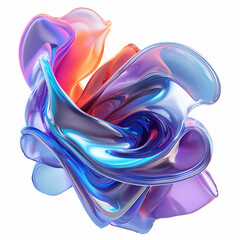 Poster - Fluid round 3D shape of liquid splash of holographic glass in motion. Iridescent liquid sphere.