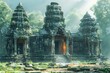 An ancient temple lost in the jungle. The temple's entrance beckons with an air of mystery, inviting explorers to step into a forgotten world.