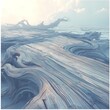Driftwood Waves in Ethereal Bliss - A serene image showcasing nature's artistry with textured waves and ethereal hues.
