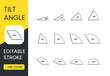 Angle vector line icon set with editable stroke