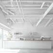 Modern, Minimalist Cafeteria Space in Pure White, Perfect for a Chic and Clean Dining Experience