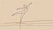 Elegant Single Line of a Gymnast Performing on Uneven Bars