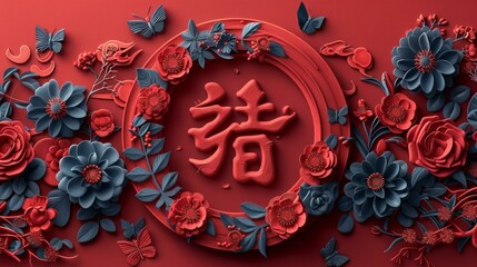 Wall Mural - b'Chinese new year, year of the pig'