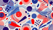 Vibrant Abstract Geometric Pattern with Bold Shapes and Textures Seamless pattern