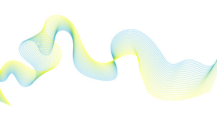 Wall Mural - Dynamic gradient colorful flowing wave design element. Abstract wavy lines gradient vector line blend element.