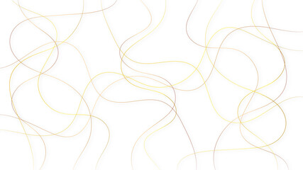 Wall Mural - Colorful random pattern line stroke on a transparent background. Decorative golden pattern with tangled curved lines. Random chaotic lines abstract geometric pattern vector background.	
