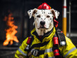 dog rescuer fireman Dalmatian,AI generated
