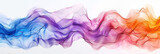 Fototapeta  - colorful wavy and transparent silk finish smoke in white background with clean look