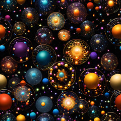 Canvas Print - kaleidoscopic orbs of infinity: a vision of the multiverse