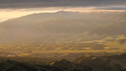 Sticker - sunset over the mountains