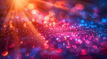 An Abstract Background Of Holographic Light And Flares