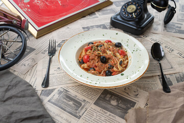 Wall Mural - pasta with tomato sauce