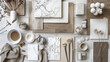 © Visual Craft - interior design sample or mood board with luxury materials like marble and wood (11)