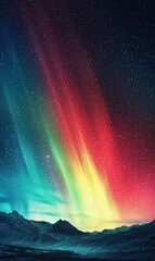 Poster - Multicoloured cosmic background with a radiant light spectrum.