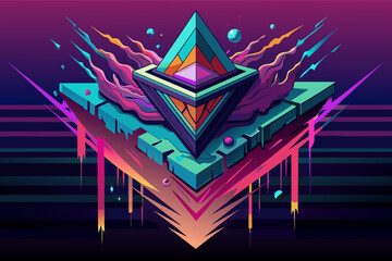 Leinwandbilder - A captivating glitch effect applied to a geometric shape, creating a unique and distorted visual.