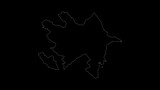 Fototapeta Mapy - Azerbaijan map vector illustration. Drawing with a white line on a black background.