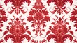 © Felix - Timeless floral damask pattern in vibrant red, ideal for adding elegance to wall decor and textiles