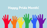 Fototapeta Dziecięca - Happy pride month lgbt multiracial hands.