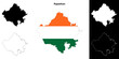 Rajasthan state outline map set