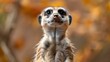 Meerkat standing alert in studio symbolizing vigilance and predator prevention. Concept Wildlife Photography, Meerkats, Studio Portraits, Animal Behavior, Predator Prevention