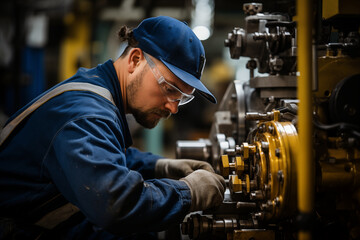 Wall Mural - portrait of a confident successful professional engineer working in a factory