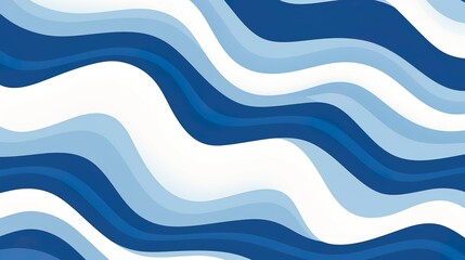 Wall Mural - This image features a soothing pattern of flowing blue and white stripes, evoking a sense of calm and fluidity