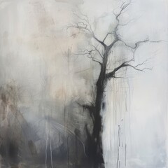 Canvas Print - trees in fog