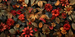 Autumn Leaves and flowers background