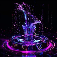 Wall Mural - A purple and green fountain with a glass in the middle