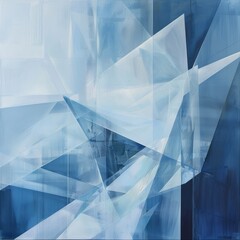 Wall Mural - Abstract geometric portrayal of a frozen moment, where forms seem to float.