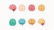 A medical vector icon illustration of the human brain, isolated on a white background.