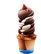 © Partha - ice cream cone with chocolate flavour, vanilla, transparent png, cutout, clipping path