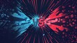 © Khalida - Vs icon or versus text game poster for battle or fight match contest vector flat cartoon, team competition compare design with halftone red and dark blue background backdrop frame template