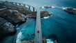 Vista aérea de un puente sobre el agua