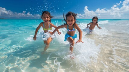 Summer sea children on vacation