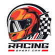 Sport racing vintage sticker colorful