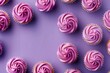 Delicious cupcakes with pink frosting on a vibrant purple background. Perfect for bakery advertisements